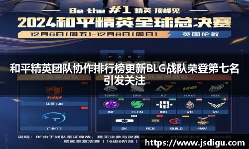 和平精英团队协作排行榜更新BLG战队荣登第七名引发关注
